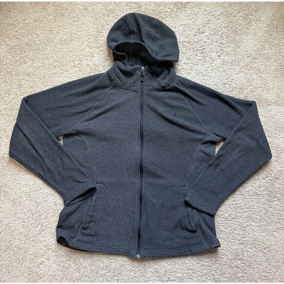 The North Face Agave Fleece Hoodie Jacket Full Zip Rabbit Gray Women's Size L - Picture 4 of 12